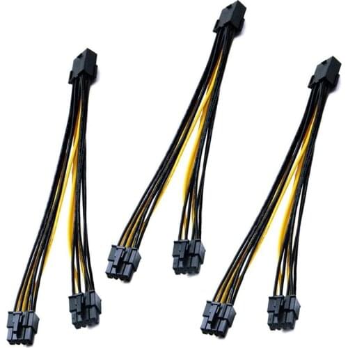 8 Pin Female to Dual GPU 8Pin (6+2) Pin Male GPU 8 Pin Splitter Power Extension Cable 8 Pin GPU 3 Pack