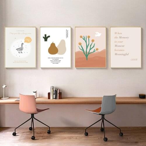 Abstract Boho Fruit Animal Wall Art Canvas Painting Nordic Posters and Prints Wall Pictures for Living Kids Home Decoration