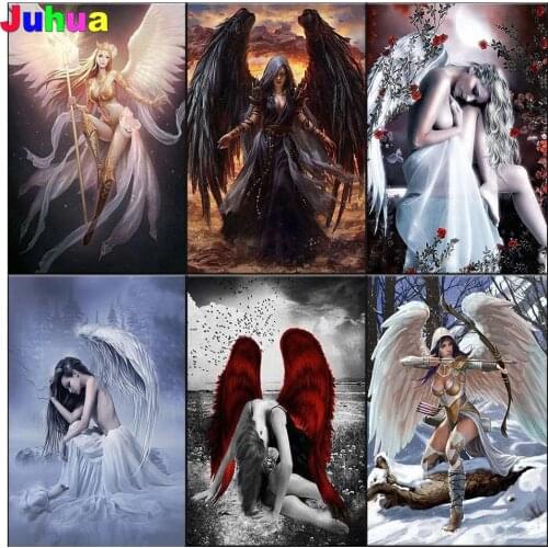 Angels and Demons 5d diy diamond painting full square round mosaic fairy tale diamond embroidery gift diamond stitch home decor