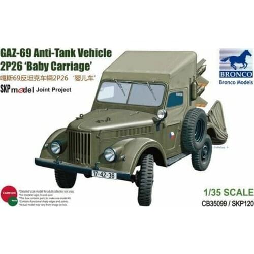 BRONCO CB35099 1/35 GAZ-69 Anti-Tank Vehicle 2P26 Baby Carriage - Scale Model Kit