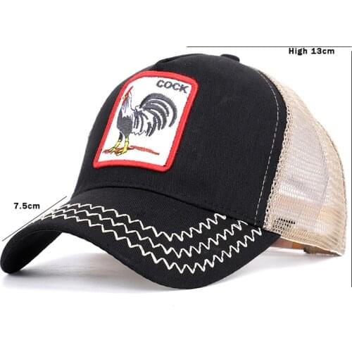 Fashion Animals Embroidery Baseball Caps Men Women Snapback Hip Hop Hat Summer Breathable Mesh Sun Gorras Unisex Streetwear Bone