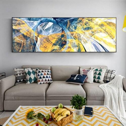 Large size 5D Diy Diamond Painting Cross Stitch full mosaic Diamond Embroidery Yellow Blue Abstract Lines Psychedelic EE1747