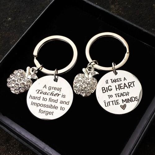 Teacher Keychain A Great Is Hard To Find and Impossible To Forget Keyring Jewelry Teachers Day Gifts Stainless Steel Pendant
