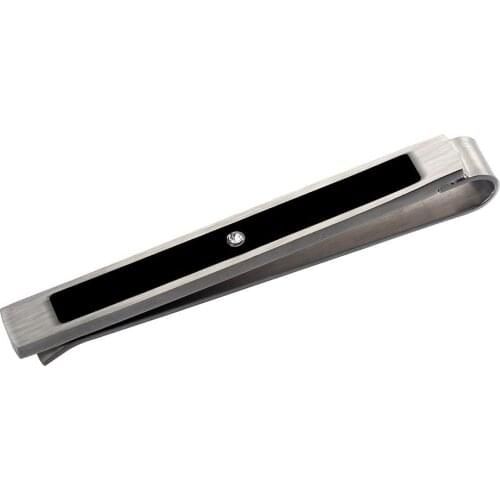 Black paint drill crystal stainless steel man tie clip steelCreative bookmark steel money clip