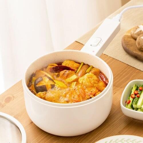 1.5L Electric Cooking Pot Portable Rice Cooker Multi-cooker Ceramic Liner Hot Pot Skillet Single/Double Layer 2 Gear 700W