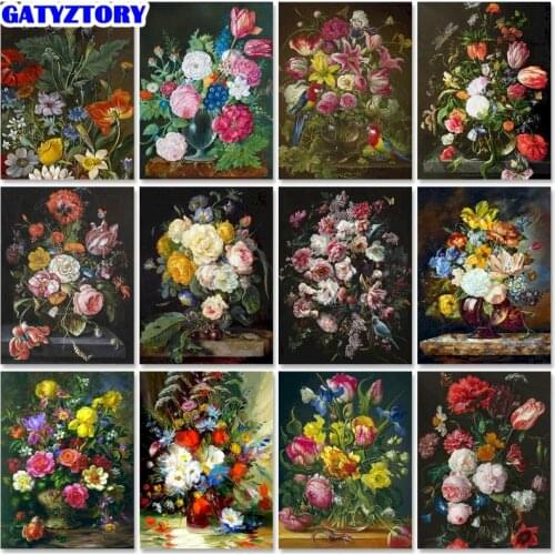 GATYZTORY 60x75cm DIY Oil Painting By Numbers Picture By Numbers On Canvas Flower Vase Hobbies Home Decor Unique Gift