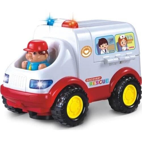 Ambulance model Doctor Car Toys 2-in-1 Baby Toys Vehicle Pretend Doctor Set & Medical Kit Inside Bump & Go Toy Car With Light