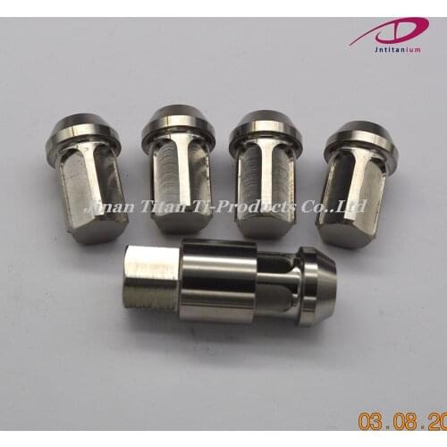 Jntitanti Gr5 titanium lug nut M12/14*1.25/1.5*35mm Anti-theft 1set =4nut+1 key