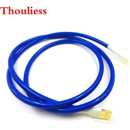 Thouliess HIFI 7nOCC silver-plated braid USB 2.0Type A to B Male Interconnect Cable USB Sound Card DAC toUSB Audio Digital cable