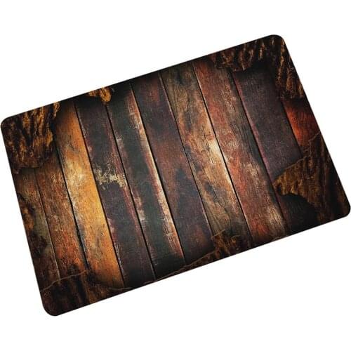 Drop Shipping Welcome Doormat Entrance Door Mat Wood Printed Anti-Slip Floor Mat Rugs Rubber Front Door Mat Carpet