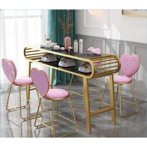Manicure table and chair set special price economic net red Nordic style manicure table single double simple imitation marble