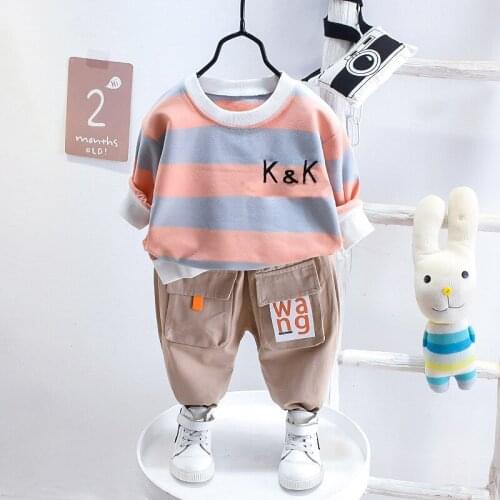 Fashion Baby Clothes Boys Set Cartoon Cute T-shirt + Harem Pants Suit 2021 Spring 2 PCS Children Fall Costume