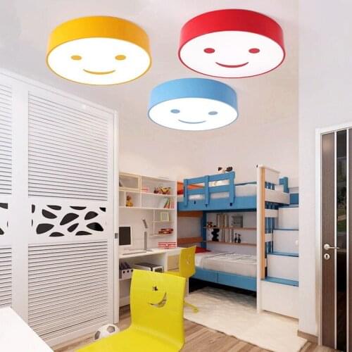 Fashion cartoon Ceiling Lights childrens room lights smiling bedrooms LED circular nursery schools lamps creative LU729334