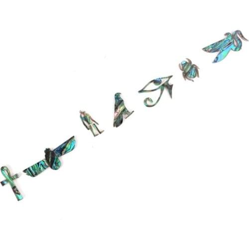 Green Abalone Heart Snowflake Set for Style Guitar Fingerboard Inlay 006