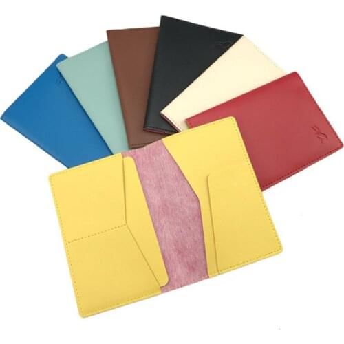 40PCS / LOT Pure Color Minimalism Men Women Passport Covers Soft Passport Holder Card Wallet