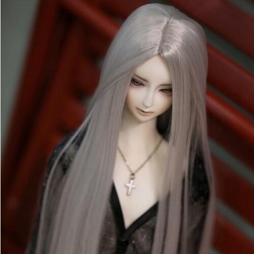New Arrival 1/3 1/4 1/6 1/8 Bjd Wig High Temperature Long Sliver Gray Straight Bjd hair MSD SD Yosd For BJD Doll