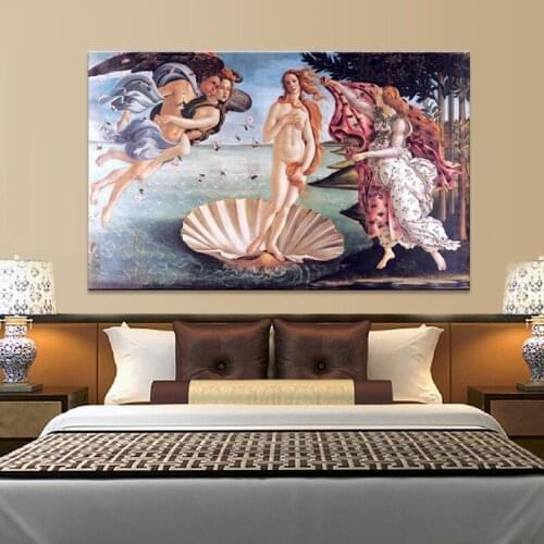 Classic Famous Painting Botticellis Birth of Venus Poster Print on Canvas Wall Art Painting for Living Room Home Decor No Frame