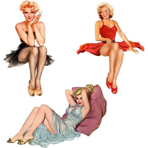 Sexy Beauty Vintage Pin-Up Girl Car Sticker 3D Vinyl Waterproof Car Window Laptop Decal High QualityKK Vinyl Cover Scratches PVC