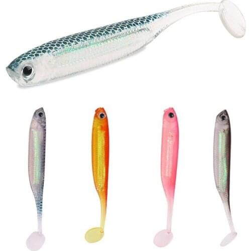 5Pcs/lot Wobbler Fishing Lure 70mm 2.2g Easy Shiner Jig Swimbait Artificial Double Color Silicone Soft Bait Carp Bass Lures