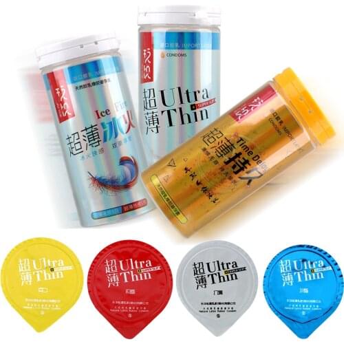 With Full Oil 10Pcs/set Penis Sleeve Erotic Natural Latex Condom Ultra thin Sex Toys for Men