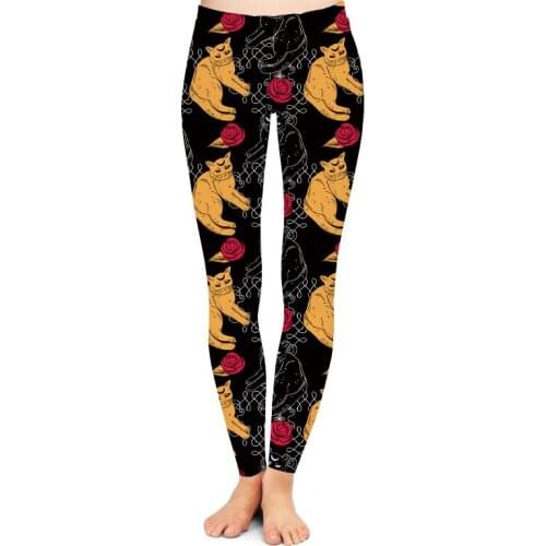 Custom Made Elevated Elegant Tarot Cat Sublimation Printing Pants Leggings