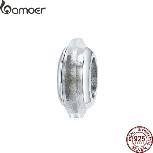 Bamoer 100% 925 Silver Crystal Glass Bead Fairy Tale Town Charm for Original Bracelet Bangle Women DIY Making Jewelry SCC1818