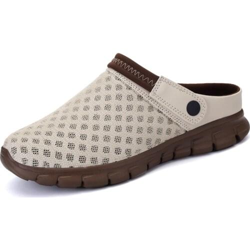 Summer Mesh Slippers Men Adjustable Flip Flops Women Outdoor Anti Skid Walking Shoes Breathable Beach Sandals for Vacation