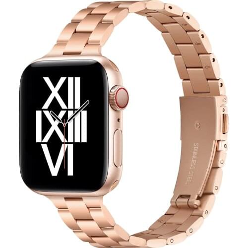 Slim strap for Apple Watch Band 40mm 44mm 38mm 42mm 40 mm Girl/Women Ultra-thin Metal bracelet Apple watch serie 6 5 4 3 se band