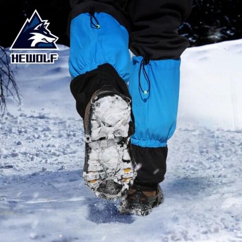 Hewolf Outdoor Crampons 12Teeth Stainless Steel Winter Ice Snow Spiked Shoes Antislip Grips Cleats Crampons Walking M L Size