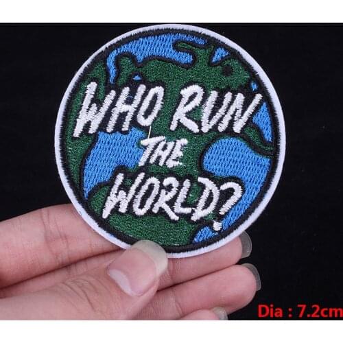 Pulaqi Who Run The World Embroidered Patches For Clothing Iron On Patches F