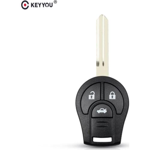 KEYYOU For Nissan 3 Buttons Replacement Uncut Blade Remote Key Shell Fob Case Keyless Entry For Nissan Micra X-Trail Terrano
