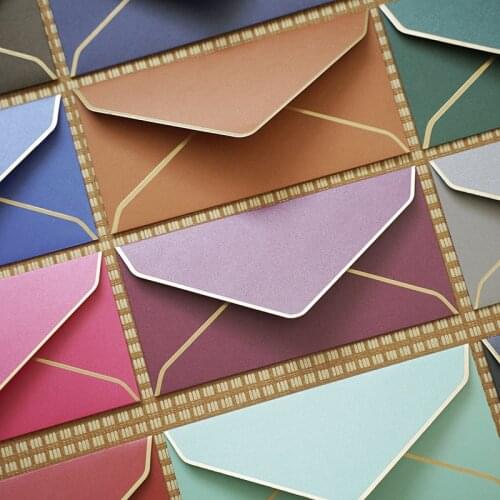 40 pcs/lot Pearl paper is gold-plated on all sides Paper Envelopes cute Envelope For Card Scrapbooking Gift