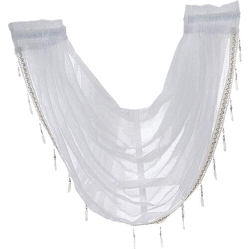 1 Panel Rod Pocket Glitter Window Valance Sheers for Home Privacy Decoration