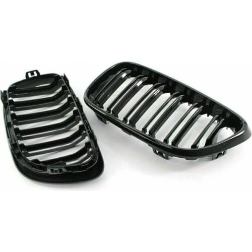 1Pair Glossy Black Auto Grilles Kidney Grills 51137295524 51137295523 for BMW 2 Series F22 F23 14-18 Car Exterior Accessories