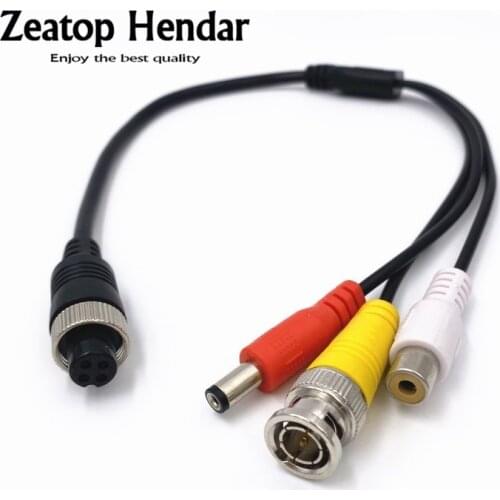 10Pcs M12 4Pin Aviation Female Plug to BNC + RCA + DC Extension Cable Adapter for CCTV Security Cameras DVR Microphone Wire 35CM