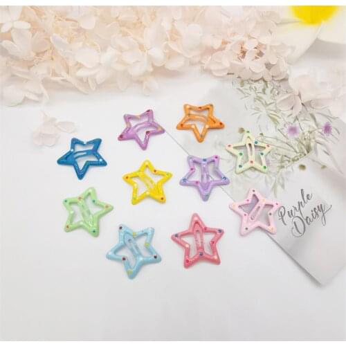 2/10 Pcs Geometric Star/Rectangle Kids Hair Clips Baby Children Candy Color Girls Barrettes Hairpins Kawaii Accessories Headwear