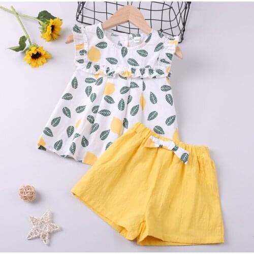 2021 Summer Suit Clothing Sets Top+Shorts 2Pcs Sets For Girls Childrens Clothing Baby Girl Clothes Kids Clothes Girls