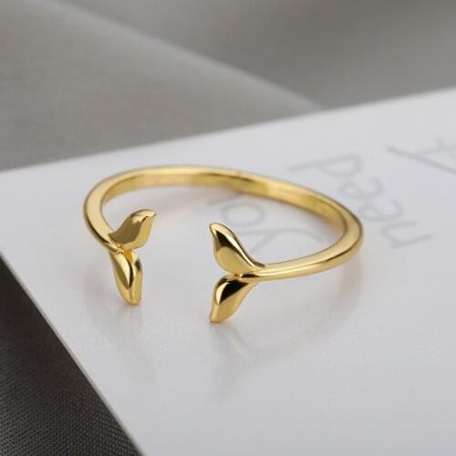 2021 New Mermaid Tail Rings For Women Romantic Shell Rings Summer Hawaiian Beach Jewelry Accessories Gifts Bijoux Bague Femme