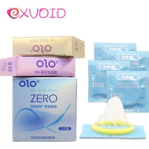 EXVOID 3 PCS Ultra Thin Condom for Men Natural Latex Penis Cock Sleeve Adult Products Smooth Lubricated Large Oil Condom