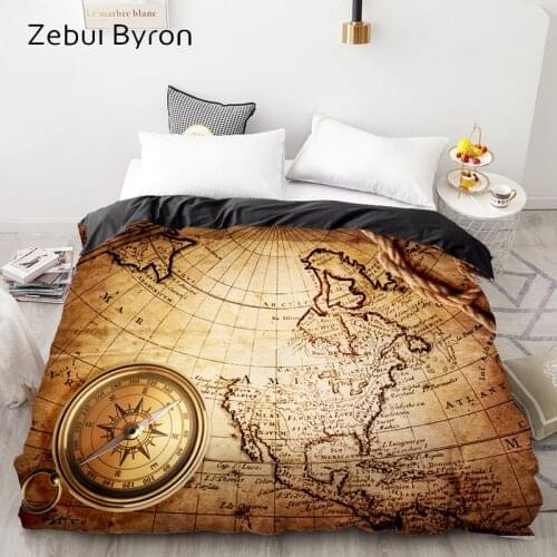 3D HD Digital Print Custom Duvet Cover,Comforter/Quilt/Blanket case Queen/King Bedding 220x240/200x200,vintage map