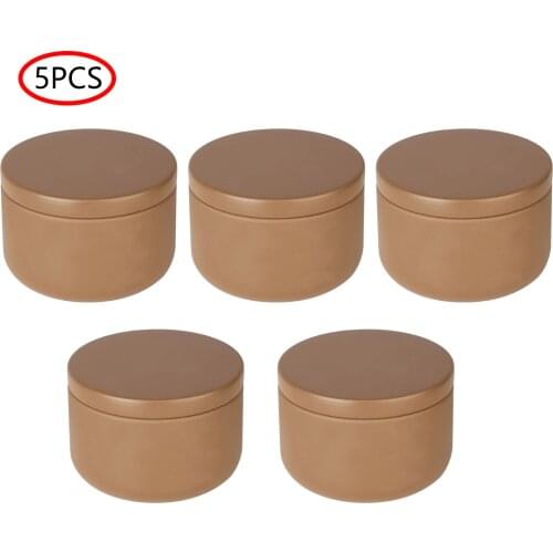 5Pc Tinplate Drum Jar Candy Gifts Box Solid Color Tea Container Candle Tins with Lids for Candle Making Holding Food Storage Jar