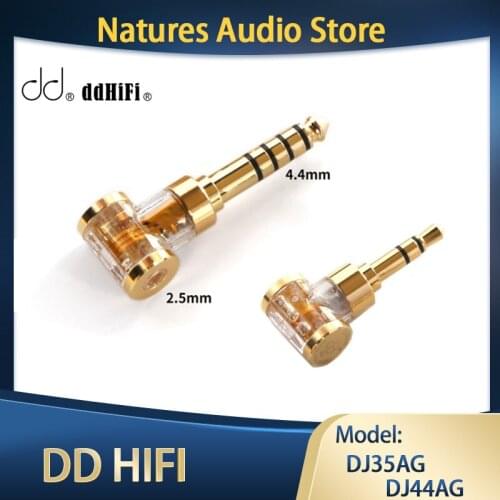 DD ddHiFi DJ35AG/ DJ44AG 2.5mm Balanced Female to 3.5mm / 4.4mm Male Headphone Jack Adapter, Audio Converter for Earphone / DAP