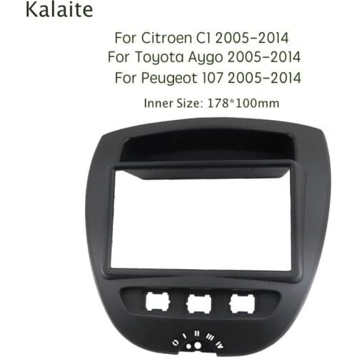 Kalaite 2Din Car Radio Fasicas for Toyota Aygo C1 for PEUGEOT 107 Multimedia Frame Audio Panel Dash Refitting Trim Kit