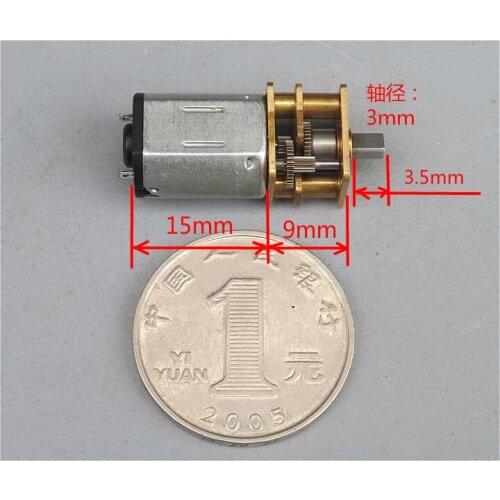 Free shipping N20 3V 15RPM DC GEAR MOTOR,3.5MM Short SHAFT use for toy car \intelligent robot\model plane Reducer Motor