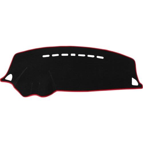 Uxcell RHD Car Dashboard Cover Nonslip Black Red Dash Mat for 08-17 Mitsubishi Lancer EX