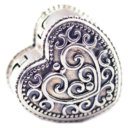 CKK Silver 925 Jewelry Fits Pandora Bracelets Enchanted Heart Clip Original Charms Original Sterling Silver Beads