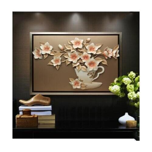 Restaurant decoration painting Fu carving home decoration modern dining room embossed background wall painting 3D three-dimensio