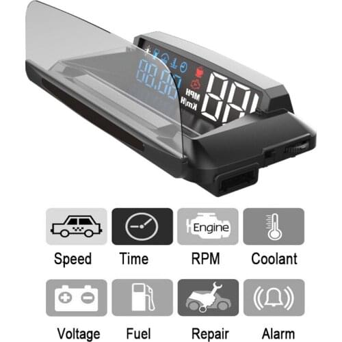 Hud OBD2 Head Up Display L3 Digital Car Speedometer With Fuel Level Voltage Coolant Temperature Mileage Odometer Speed Monitor