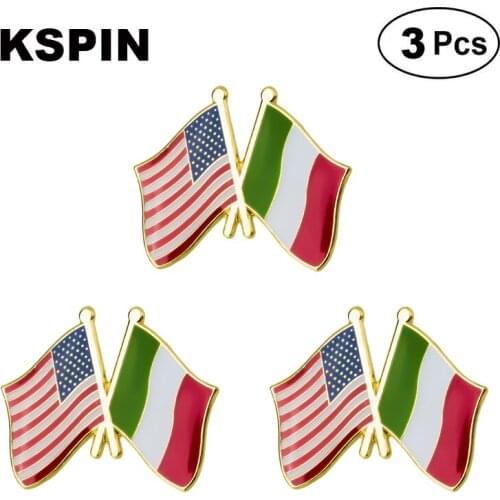 U.S.A Italy Frendship Lapel Pin Brooches Pins Flag badge Brooch Badges