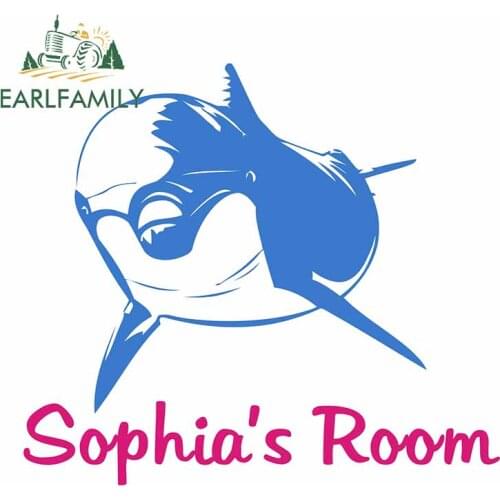 EARLFAMILY 13cm x 11.5cm for Sophias Room Cute Whale Anime Personality Decoration Trunk Occlusion Scratch Windows Car Stickers